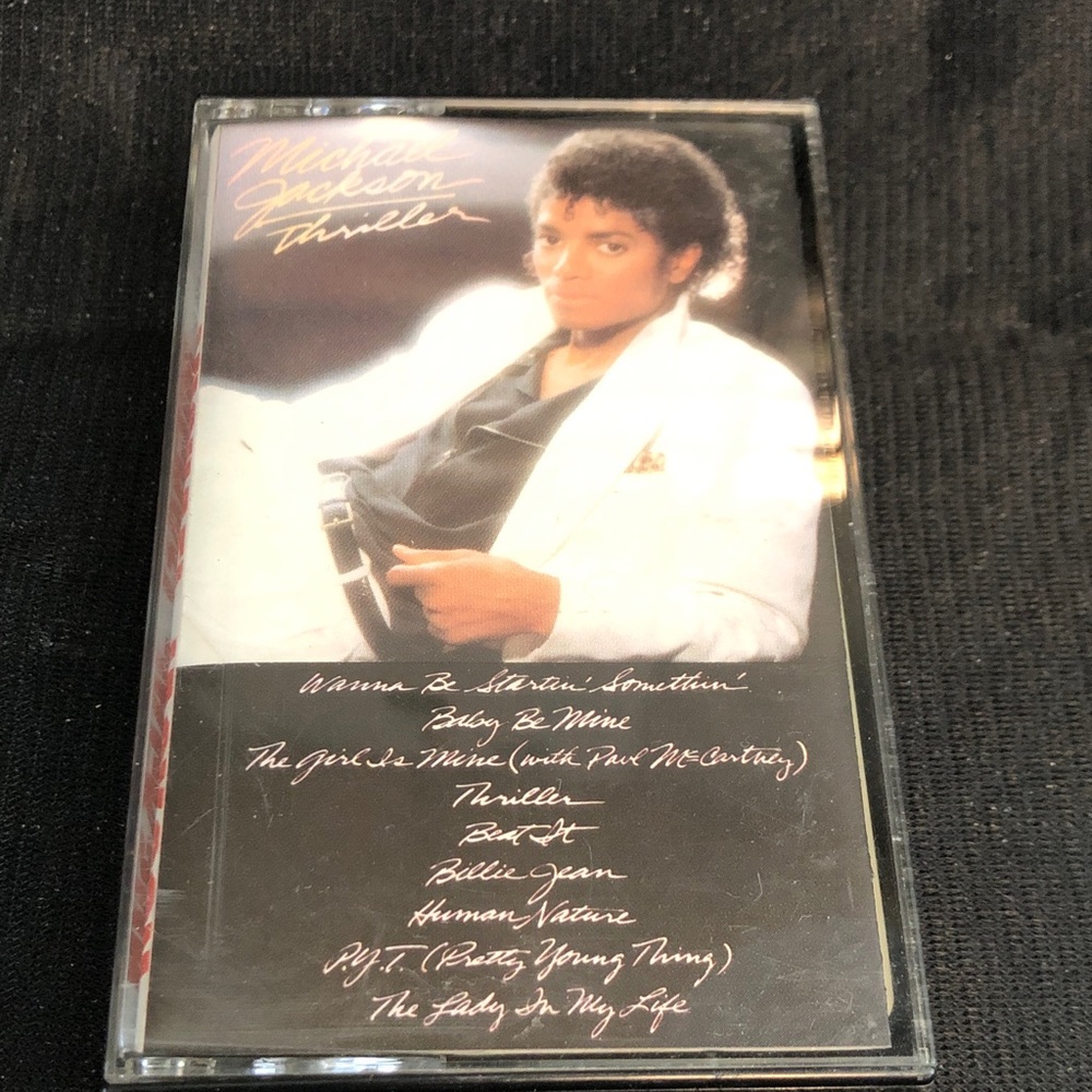 Michael Jackson Thriller White Cassette Tape - Classic Portable Audio